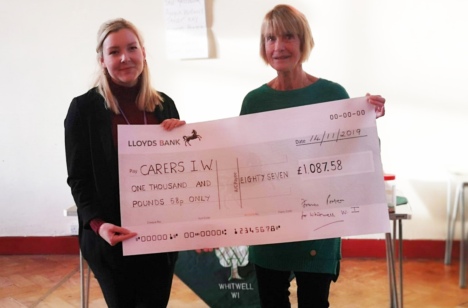 WHITWELL WI RAISE FUNDS FOR CARERS IW