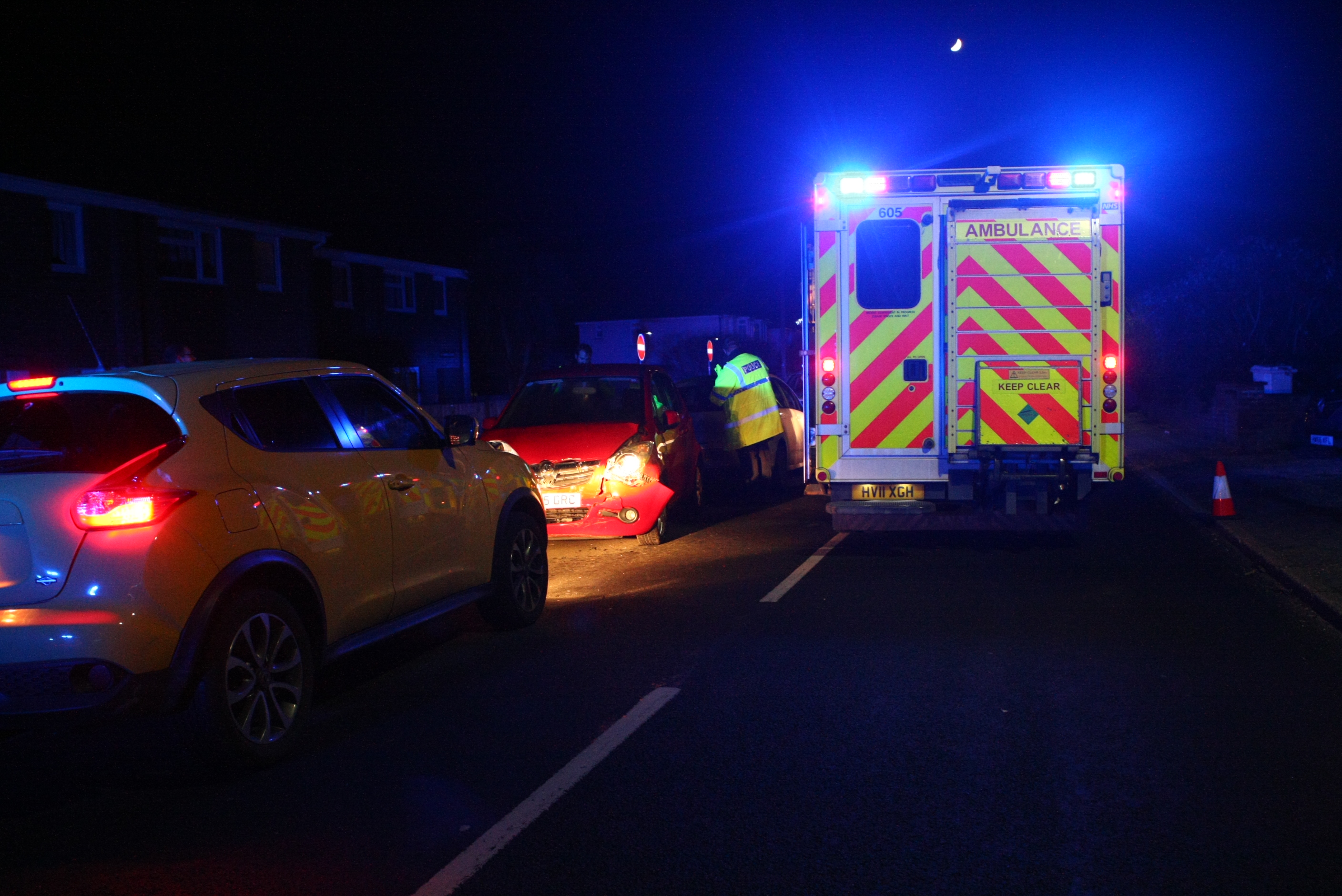 CAR SMASHES INTO PARKED VEHICLES NEAR SHANKLIN