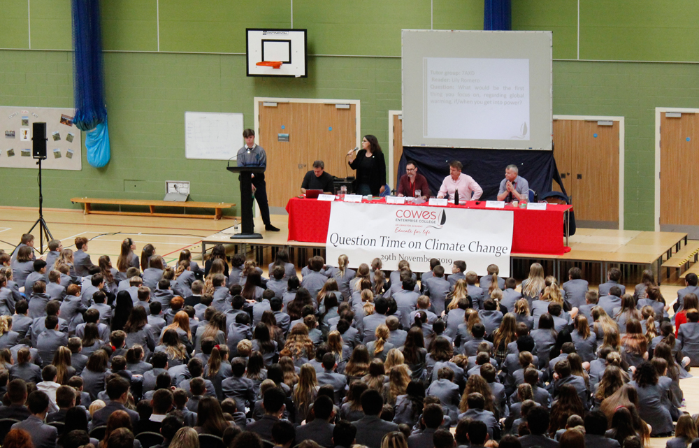 COWES ENTERPRISE COLLEGE HOSTS ELECTION DEBATE ON CLIMATE CHANGE