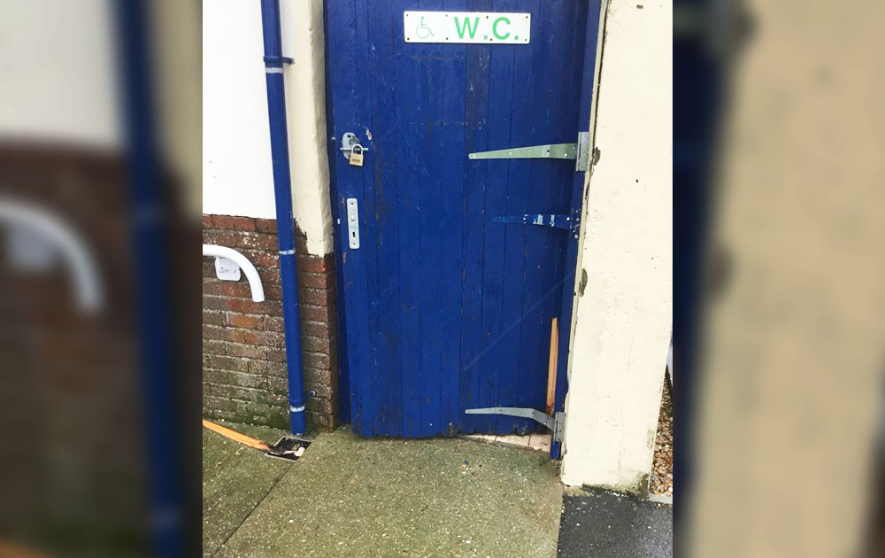 DISABLED TOILET OUT-OF-BOUNDS AFTER DOOR VANDALISED IN NEWPORT