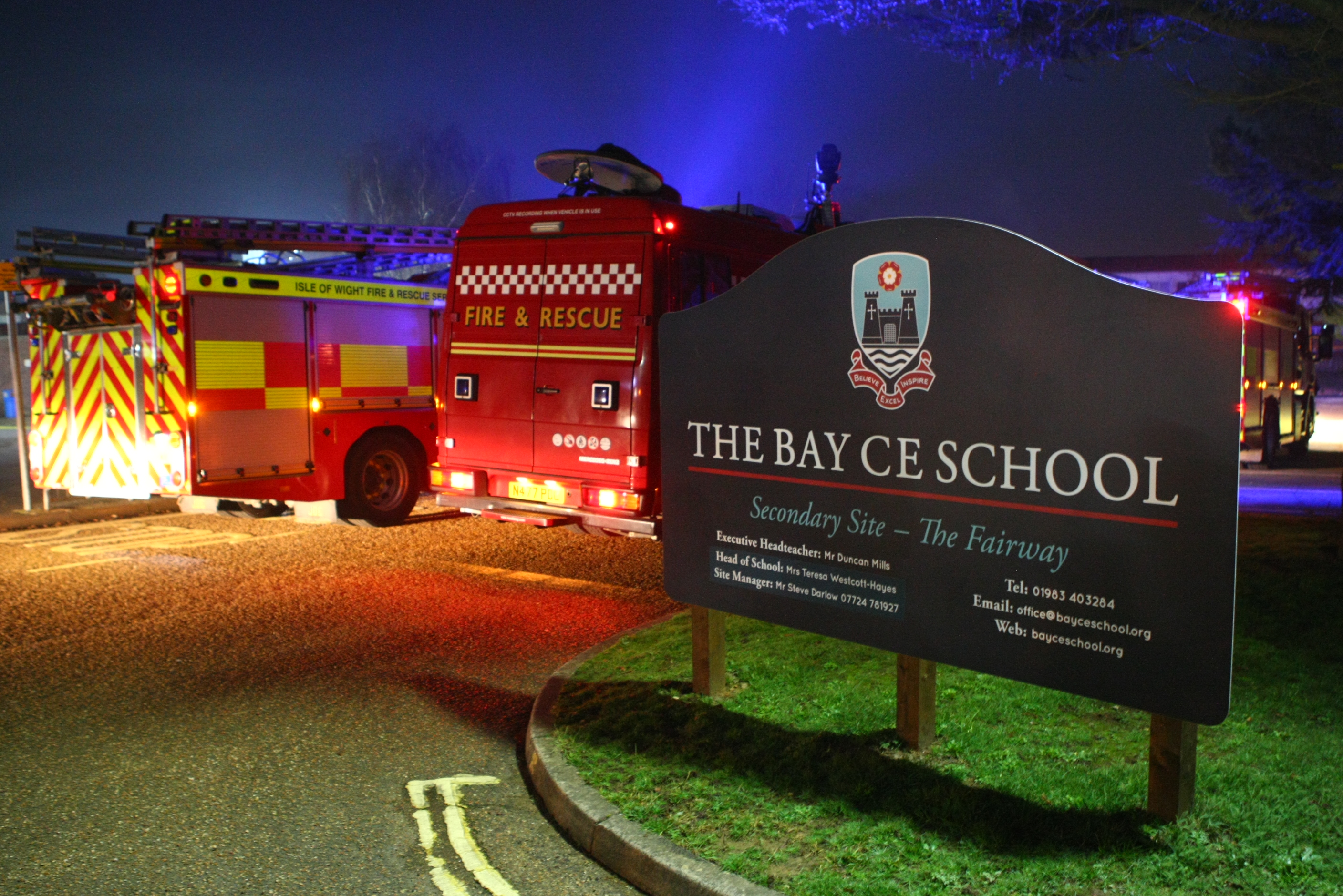 SMOKE FROM BONFIRE RAISES THE BAY ACADEMY FIRE FEARS