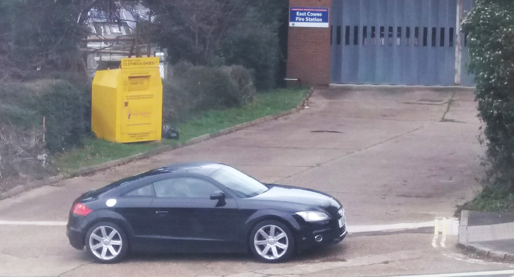 REMINDER FOR MOTORISTS AS OBLIVIOUS AUDI DRIVER BLOCKS FIRE STATION ENTRANCE