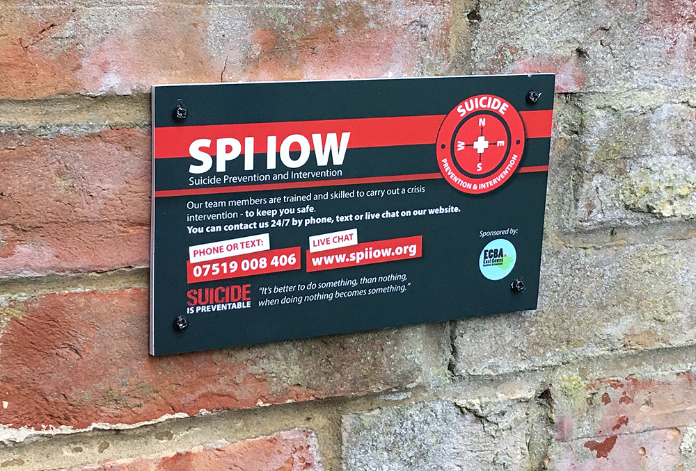 FRIENDS OF EAST COWES SUPPORT SUICIDE PREVENTION SIGNS