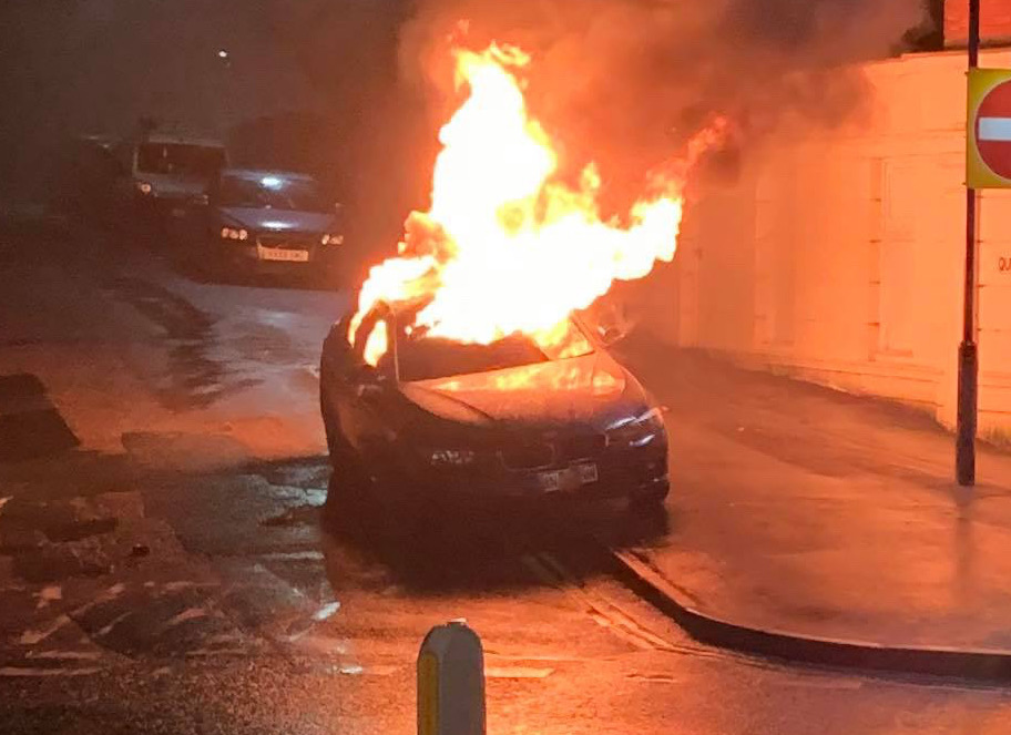 CAR BURSTS INTO FLAMES IN FRESHWATER