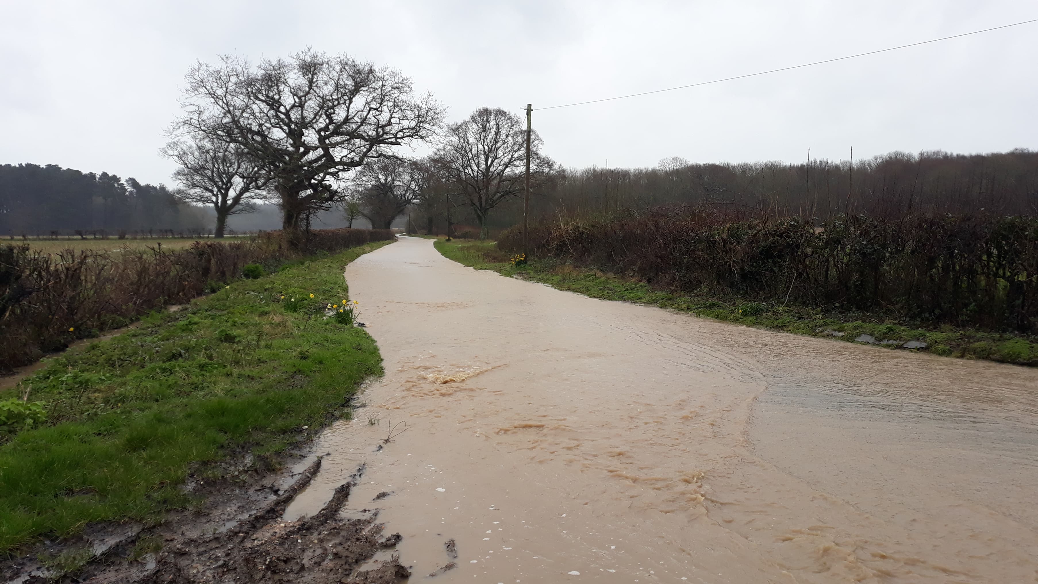 HARDING SHUTE, RYDE CLOSED DUE TO FLOODING