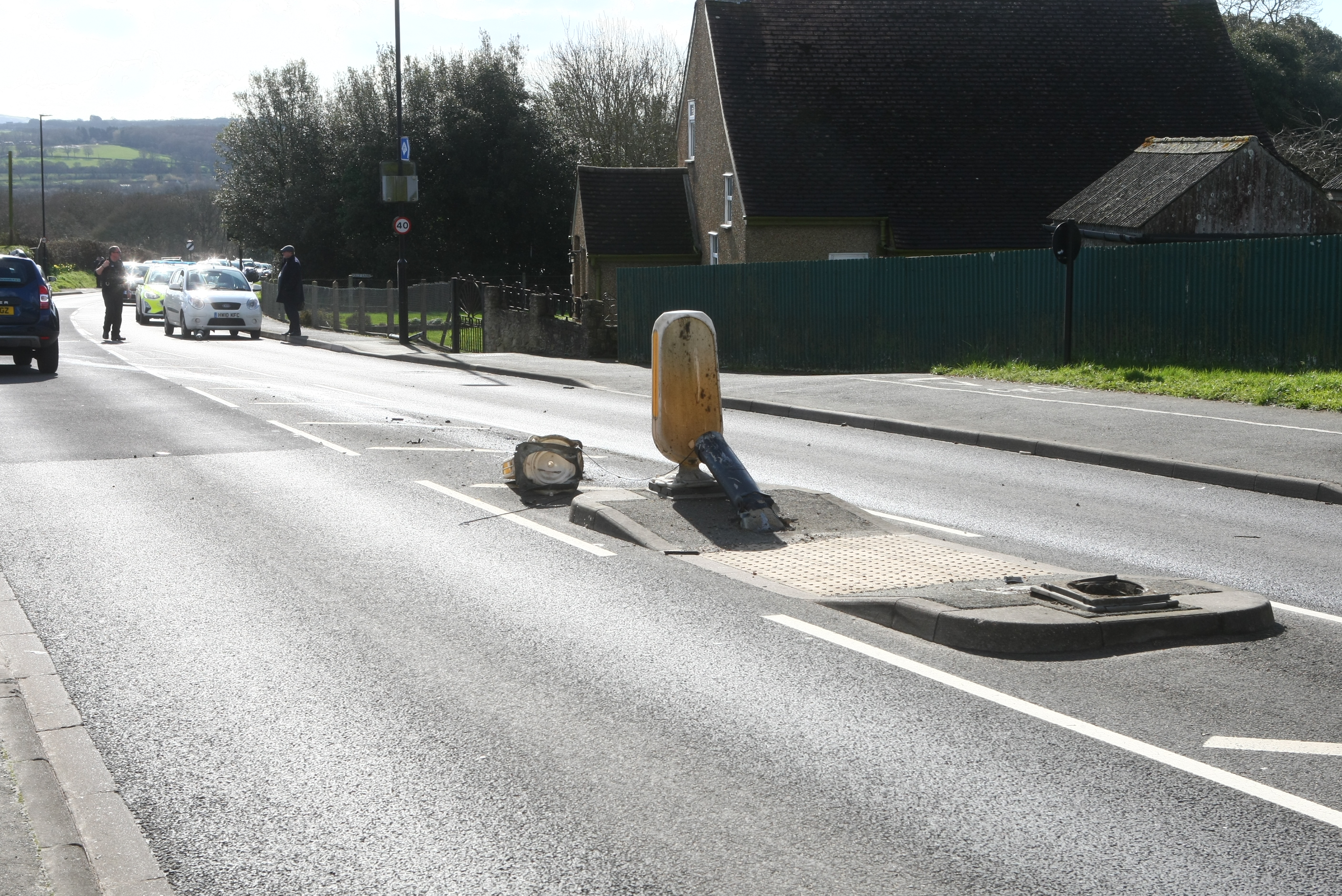 VECTRA WIPES OUT STREET FURNITURE IN WHIPPINGHAM CRASH