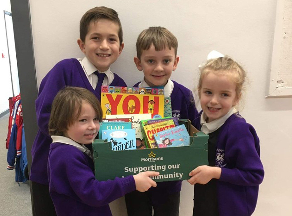 GODSHILL PRIMARY START A NEW CHAPTER THANKS TO MORRISONS BOOK DONATION