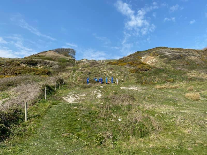 CASUALTY EVACUATED ACROSS DIFFICULT TERRAIN FROM REMOTE BEAUTY SPOT