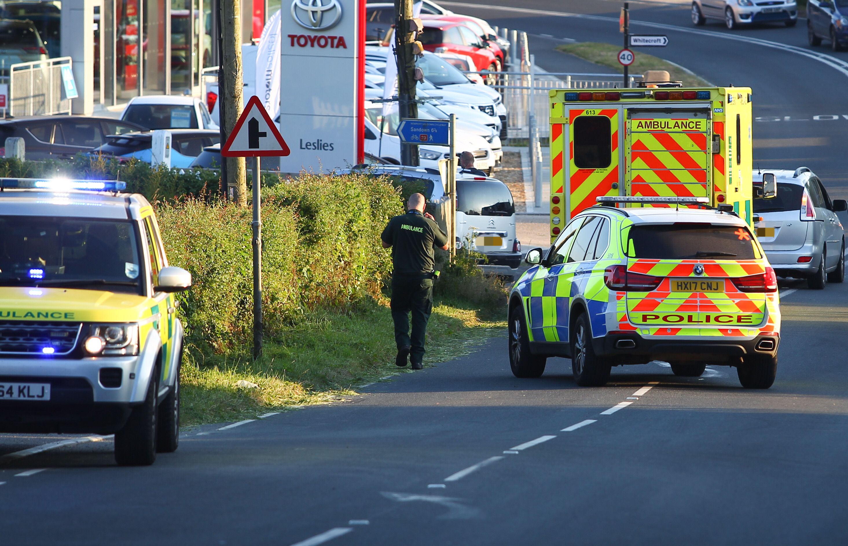 CYCLIST SUFFERS SERIOUS LEG INJURY AT BLACKWATER HOLLOW