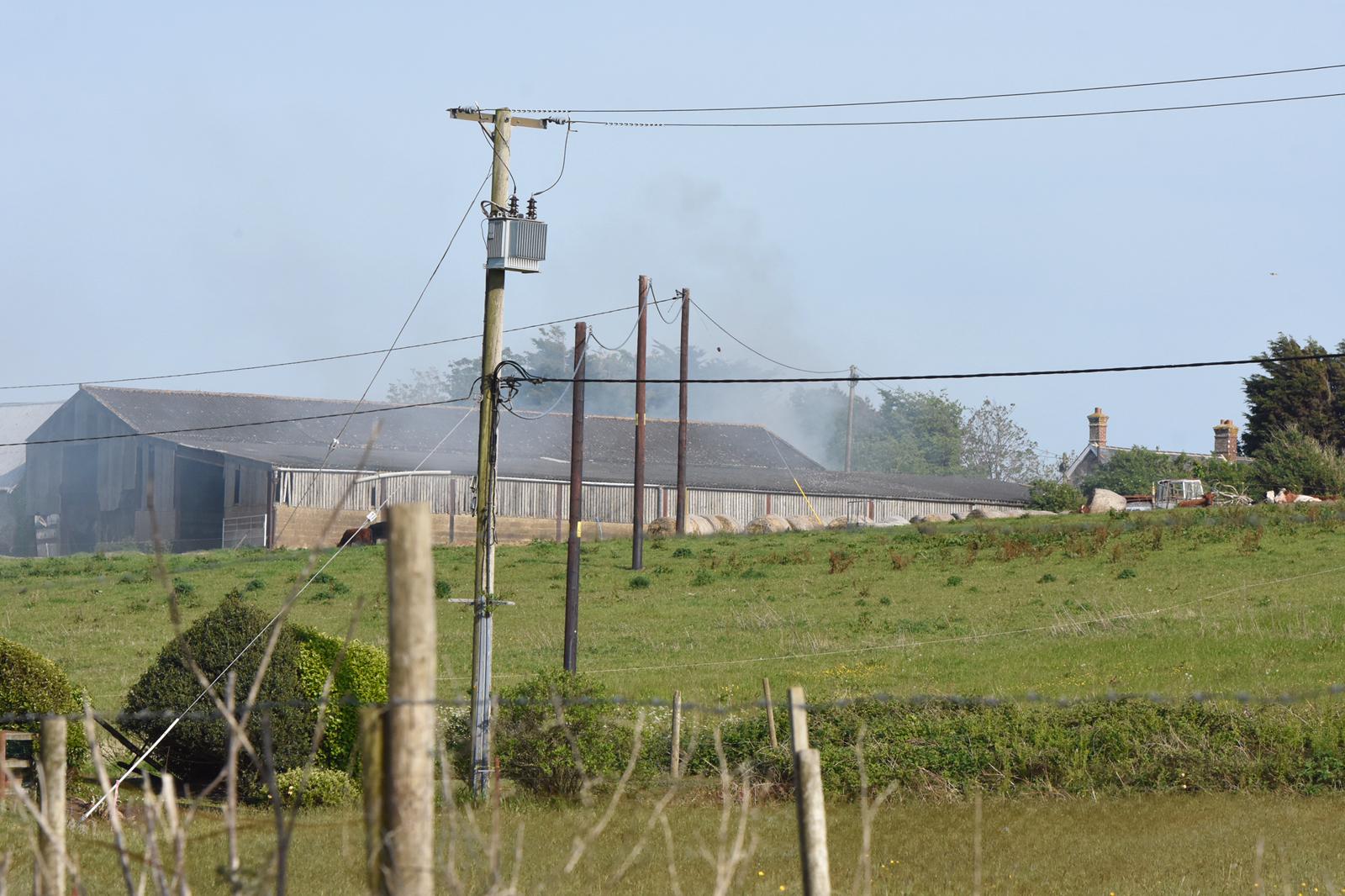 FIREFIGHTERS REQUEST EXTRA WATER TO TACKLE FARM FIRE NEAR CHALE