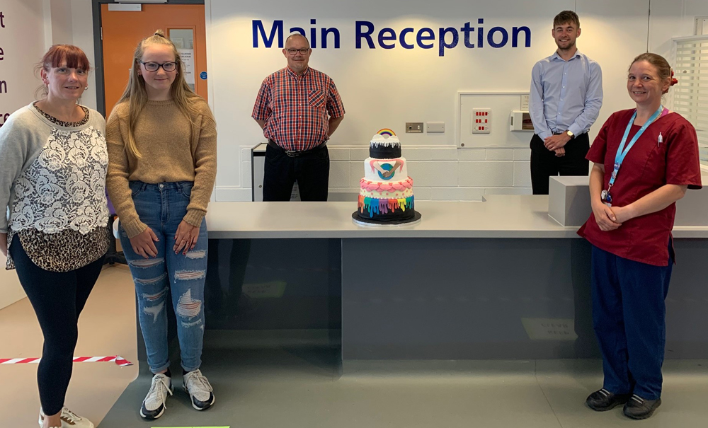 RAINBOW CAKE WINNER SHARES PRIZE WITH NHS STAFF