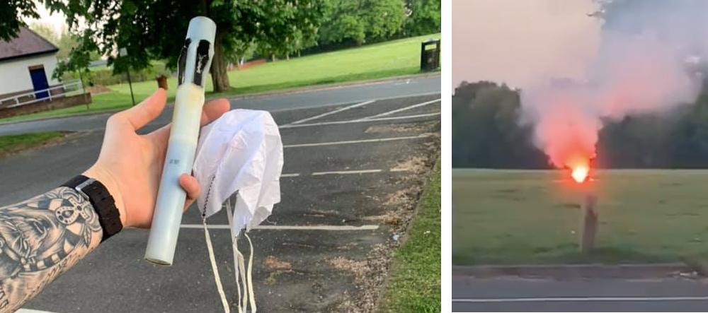 PARACHUTE FLARES RAIN DOWN ON SEACLOSE PARK PROMPTING INVESTIGATION