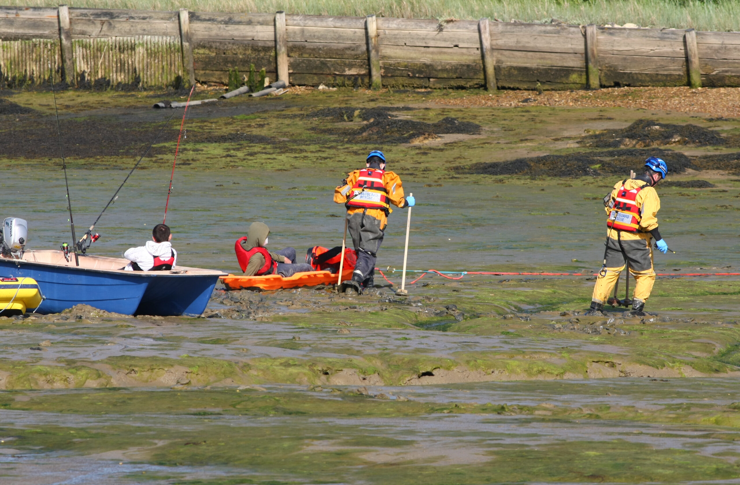 CATCH OF THE DAY! COASTGUARD CALLED TO FISHING DUO STUCK ON THE MUD