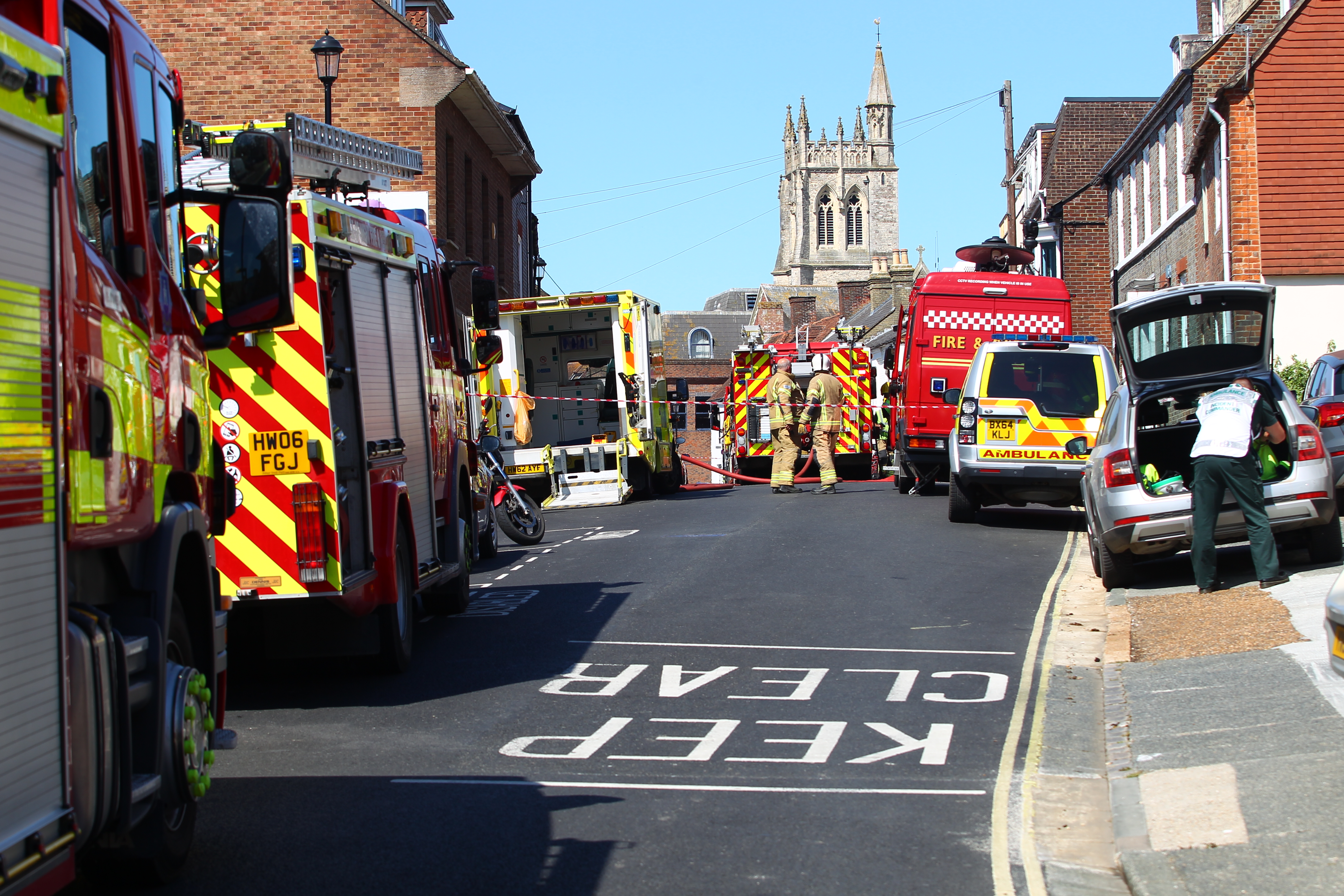 1 RESCUED FROM FLAT FIRE IN NEWPORT
