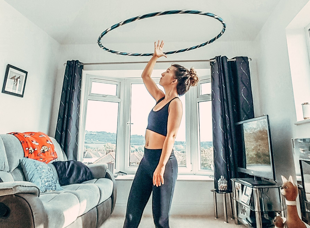 TEACHING ASSISTANT HULA HOOPS FOR 12 HOURS TO RAISE MONEY FOR HOSPITAL AND HOSPICE