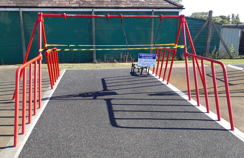 ADULT FREED FROM CHILD’S SWING IN SANDOWN