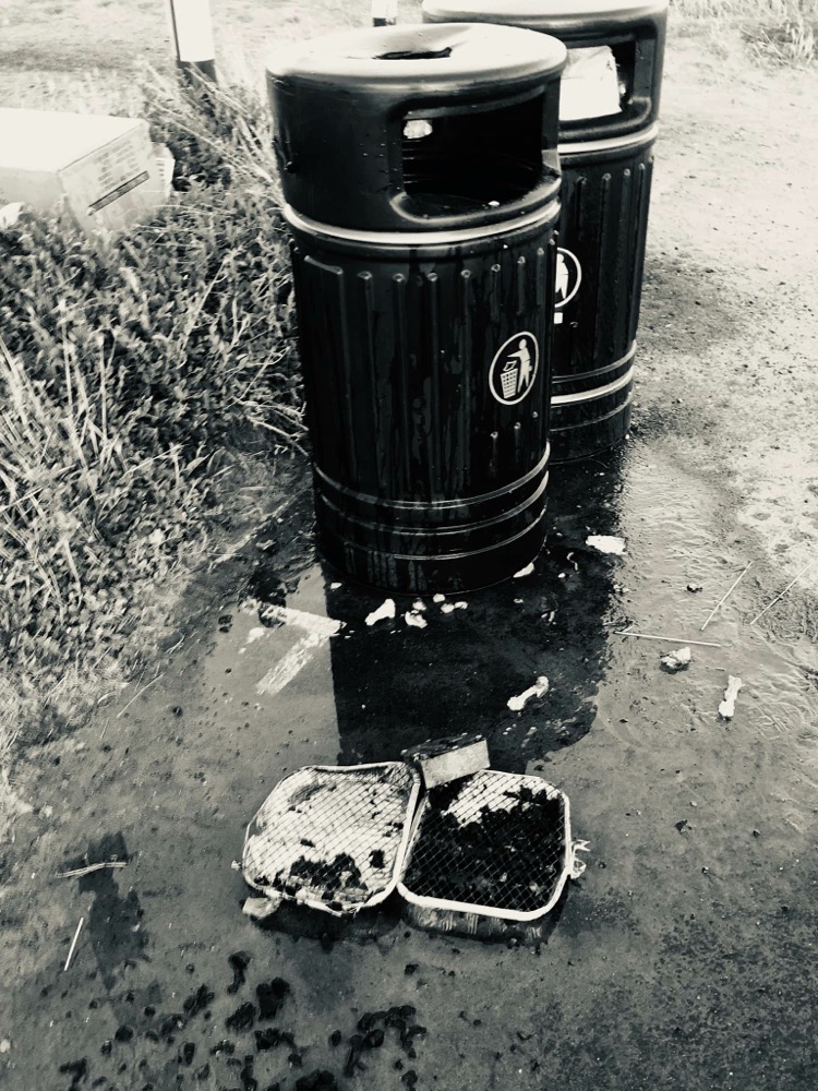 DISPOSABLE BBQS CAUSE BIN FIRE IN SANDOWN