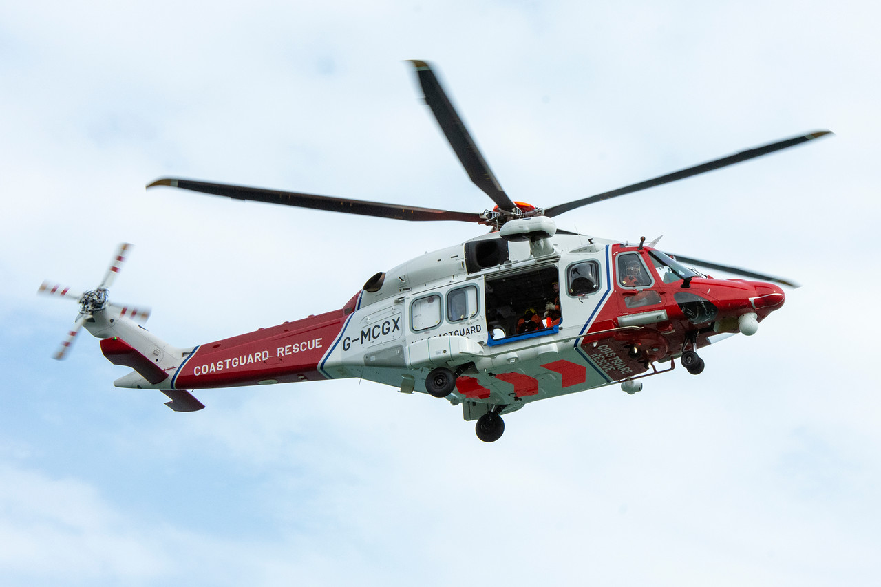 2 WALKERS WINCHED TO SAFETY BY COASTGUARD HELICOPTER