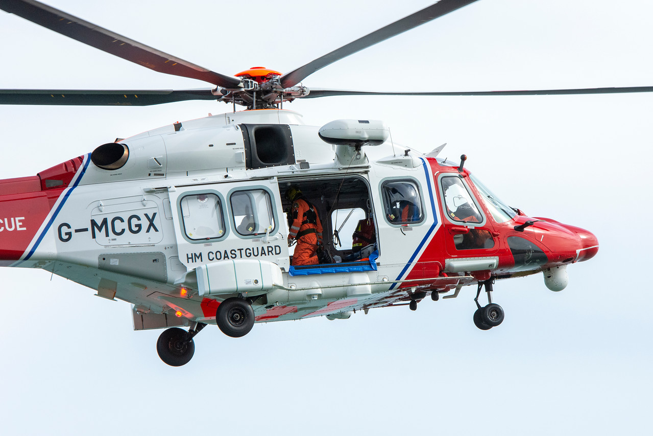 2 WALKERS WINCHED TO SAFETY BY COASTGUARD HELICOPTER