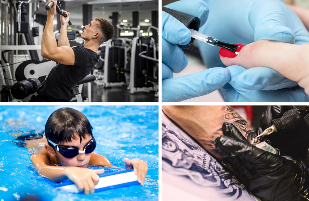 BEAUTY SALONS, SWIMMING POOLS AND GYMS CAN START TO RE-OPEN AGAIN