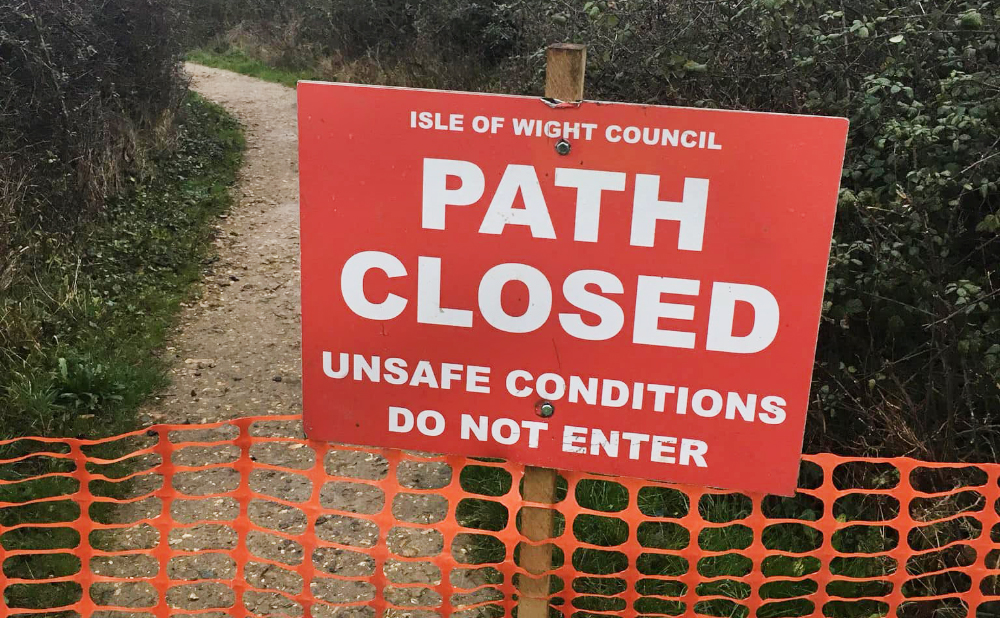 DANGEROUS CLIFF PATH REMINDER ISSUED BY THE COASTGUARD