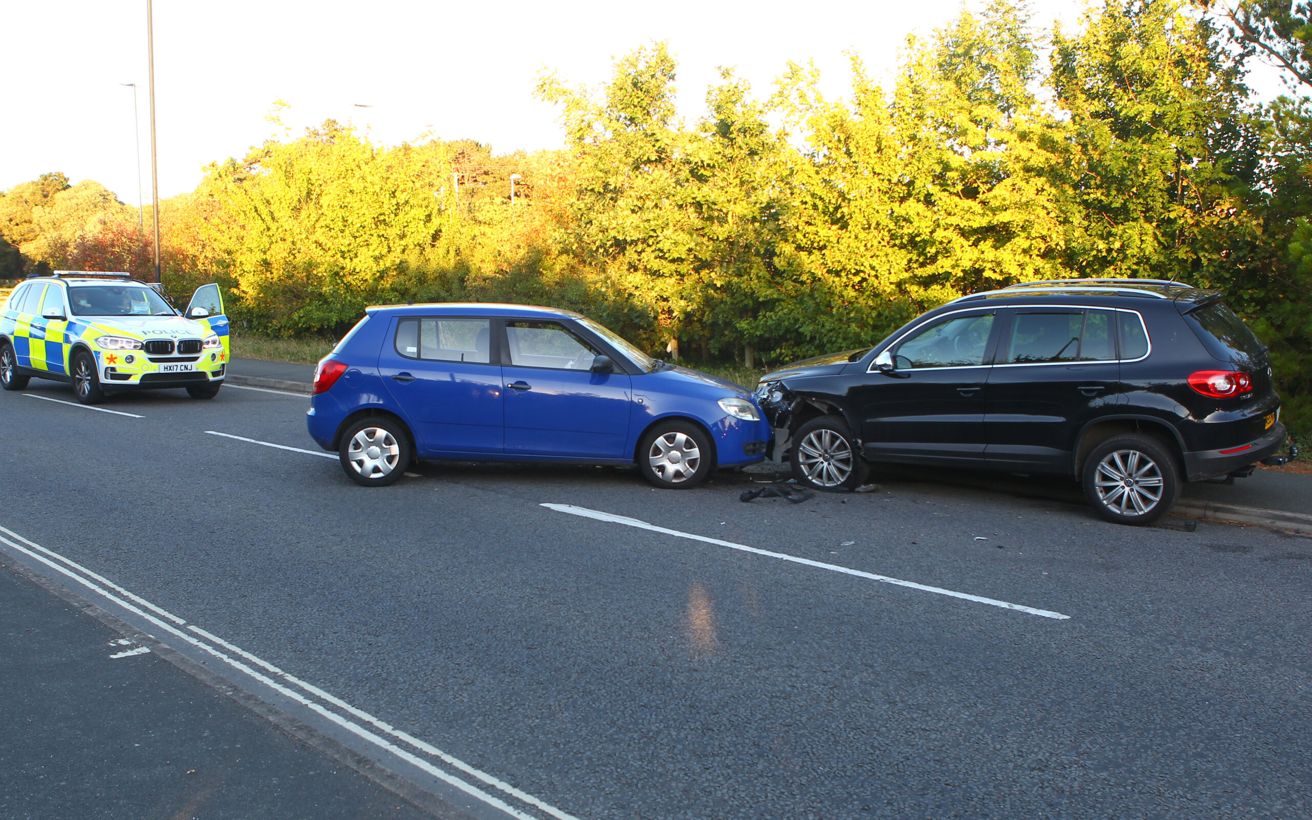 SKODA DRIVER FLEES AFTER CRASHING INTO PARKED CAR