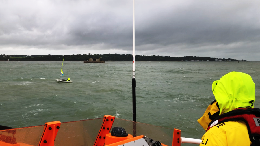 LIFEBOAT & COASTGUARD CREWS TASKED TO A TRIMARAN IN POSSIBLE DISTRESS