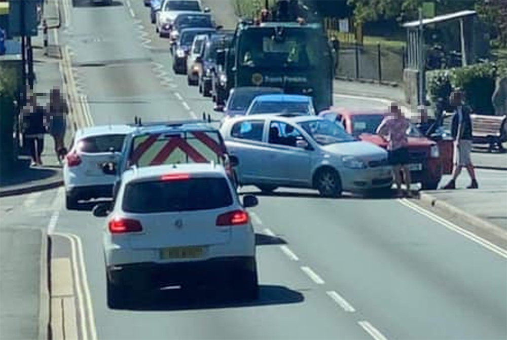 2-CAR COLLISION AT BINSTEAD CAUSES MAIN ROAD DELAYS