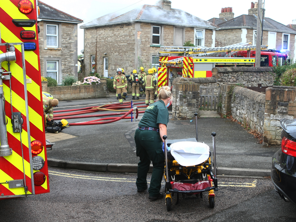 42-YEAR-OLD WOMAN SUFFERS BURNS IN RYDE HOUSE FIRE
