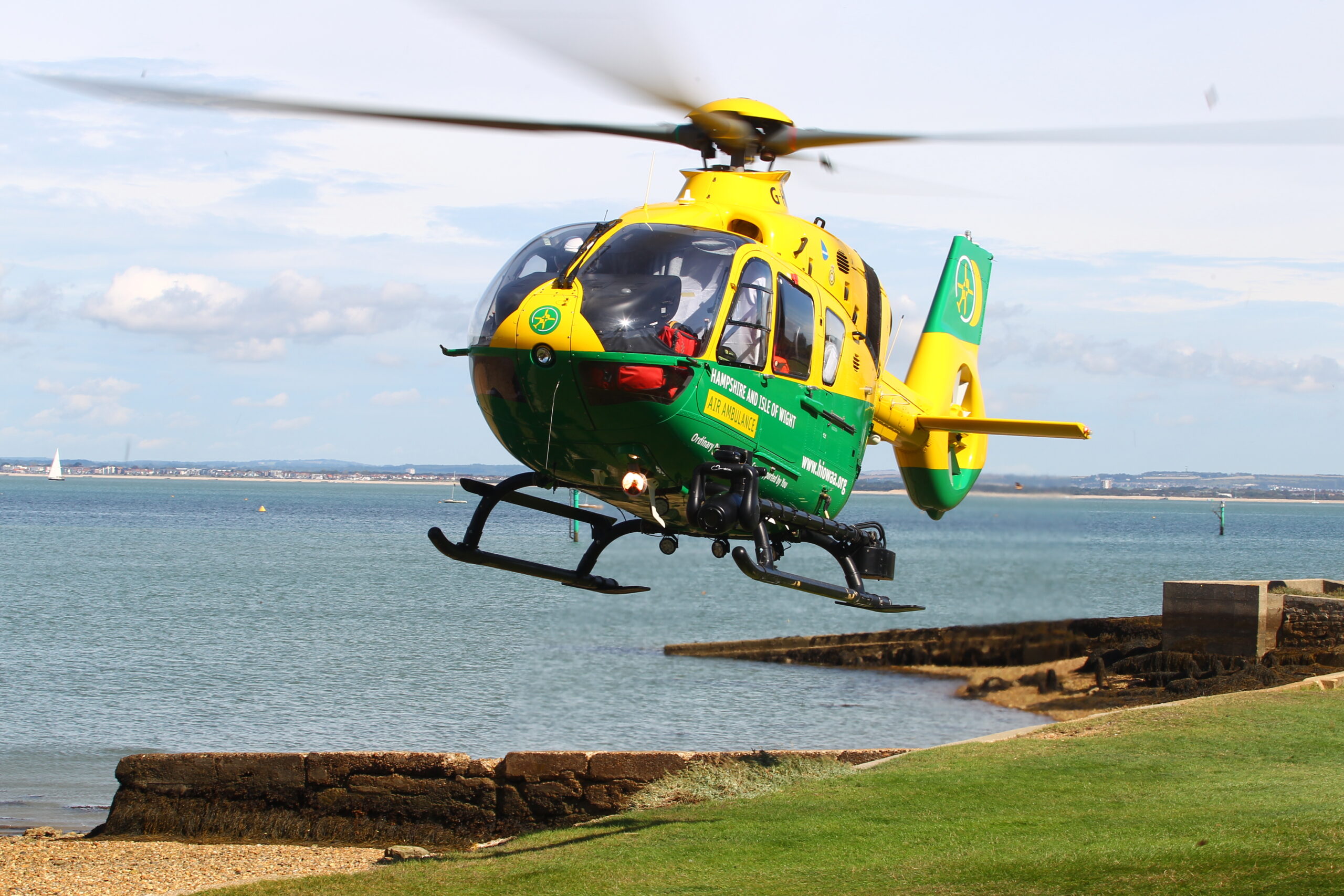 AIR AMBULANCE LANDS IN FISHBOURNE FOR MEDICAL EMERGENCY