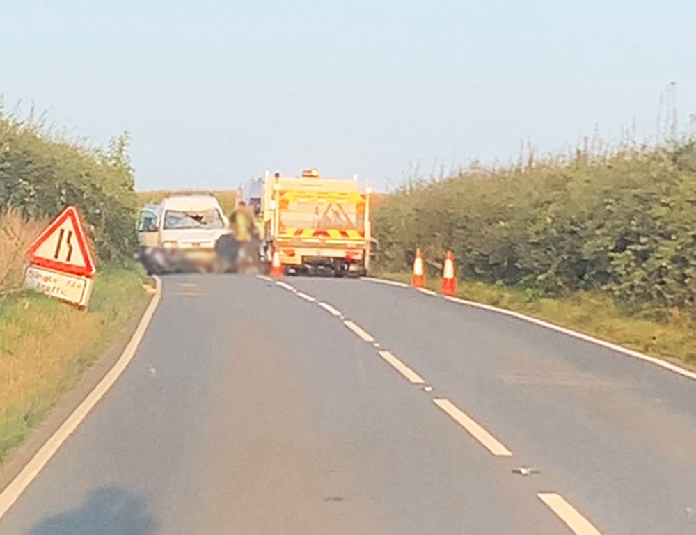 HEAD-ON MOTORCYCLE CRASH BLOCKS SHANKLIN ROAD NEAR WHITELEY BANK