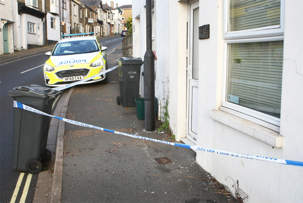BLOODY CRIME SCENE CORDONED OFF AS 2 ARRESTED IN RYDE
