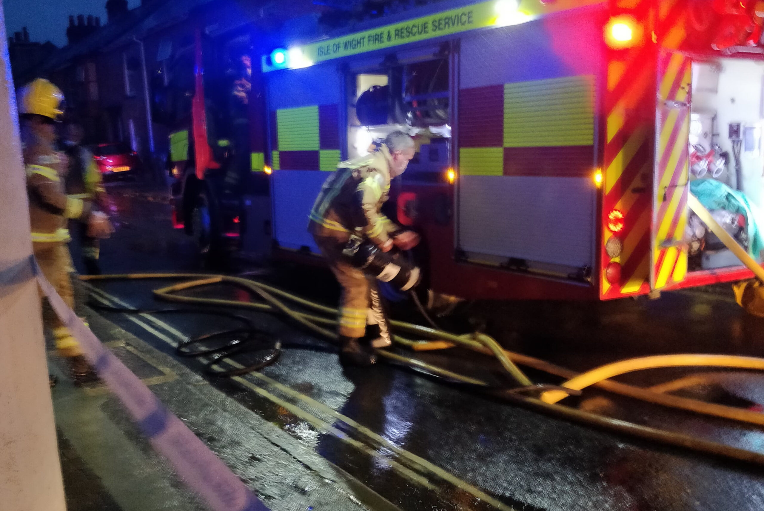 PERSONS FEARED TRAPPED IN NEWPORT FLAT FIRE