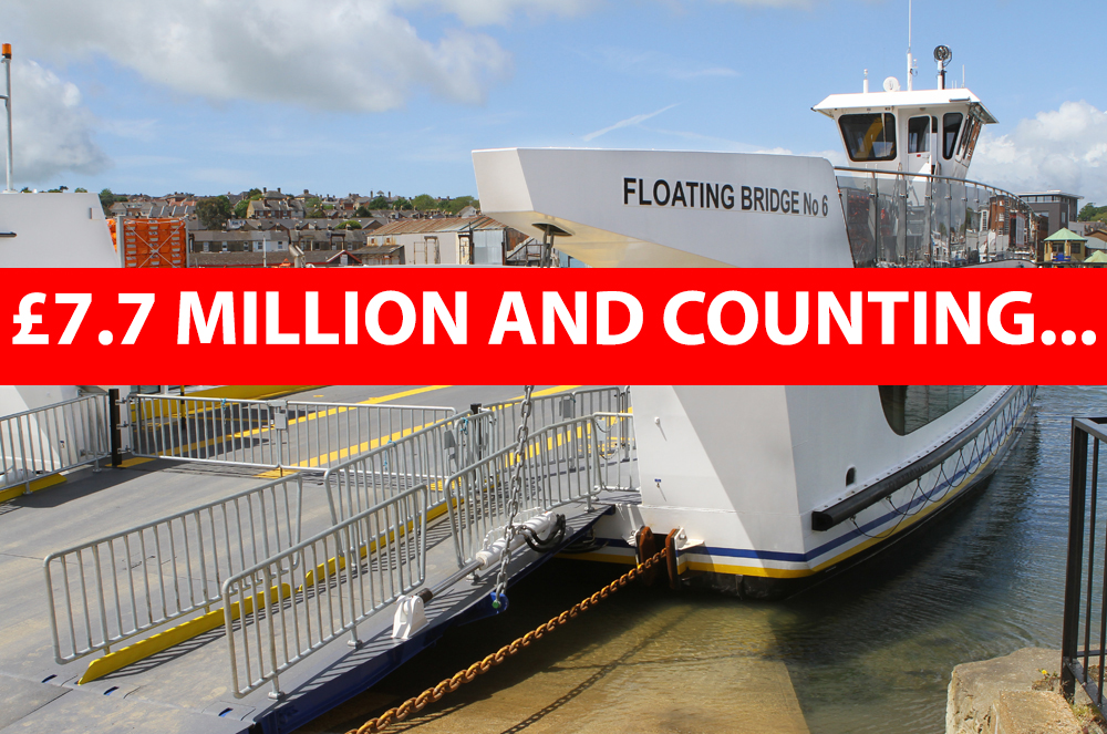 FLOATING BRIDGE HAS COST TAXPAYER £7.7MILLION TO DATE WITH A £1.1MILLION LOSS IN JUST 2 YEARS
