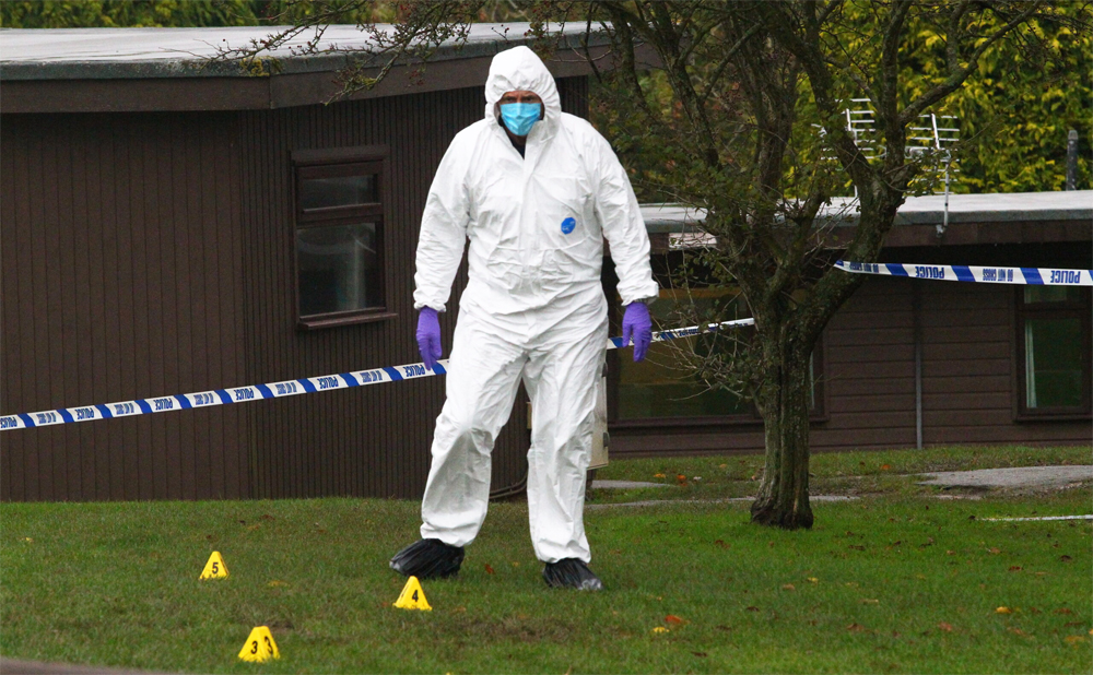 CRIME SCENE CORDONED OFF AT HOLIDAY PARK IN SHANKLIN