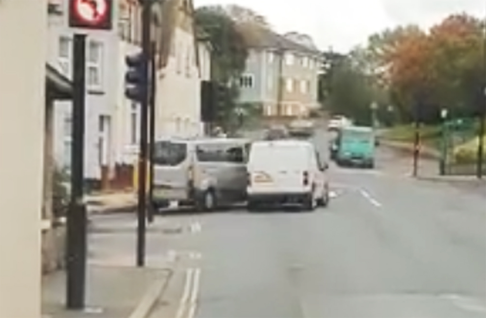 NO ARRESTS MADE AFTER VAN JUMPS RED LIGHT AND CRASHES INTO TAXI