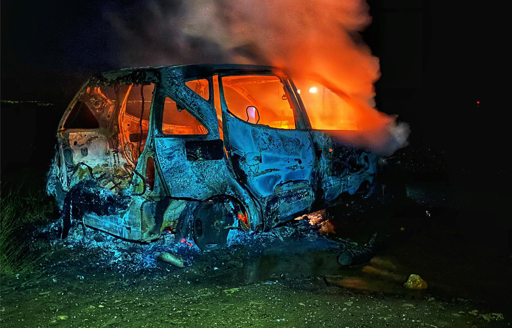 CAR TORCHED ON ST GEORGE’S DOWN NEAR NEWPORT