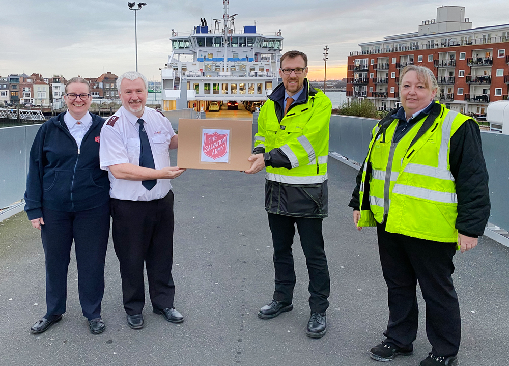 CHRISTMAS SUPPLIES FROM THE SALVATION ARMY CROSS THE SOLENT WITH WIGHTLINK