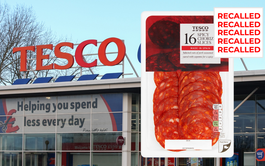 TESCO ISSUE URGENT RECALL ON SPICY CHORIZO SLICES OVER LISTERIA CONTAMINATION