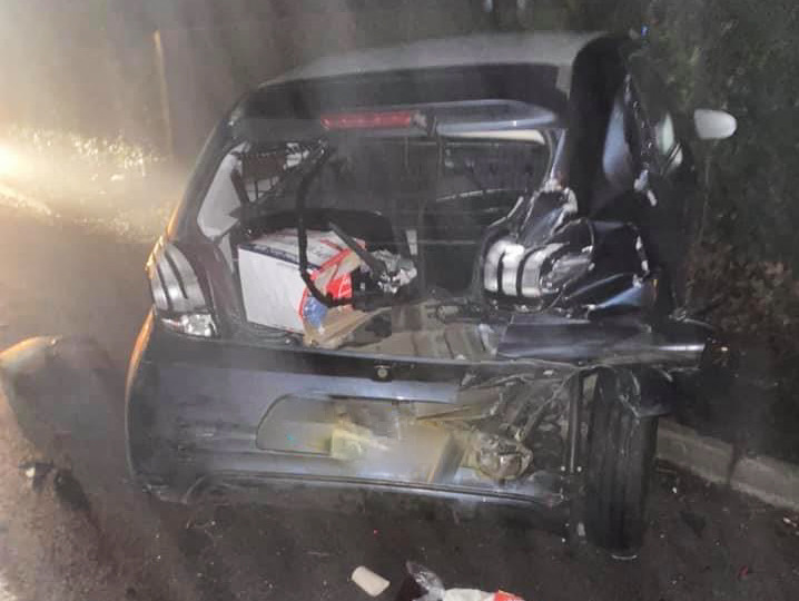 ROAD BLOCKED AS VEHICLE CRASHES INTO PARKED CAR NEAR NEWPORT