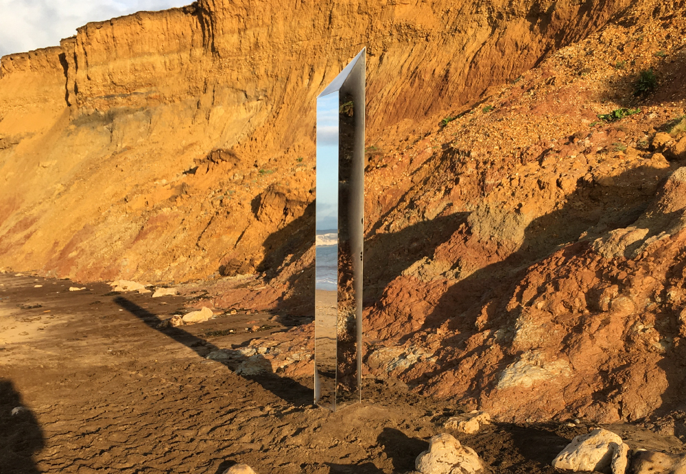 MYSTERIOUS MONOLITH APPEARS ON THE BEACH AT COMPTON