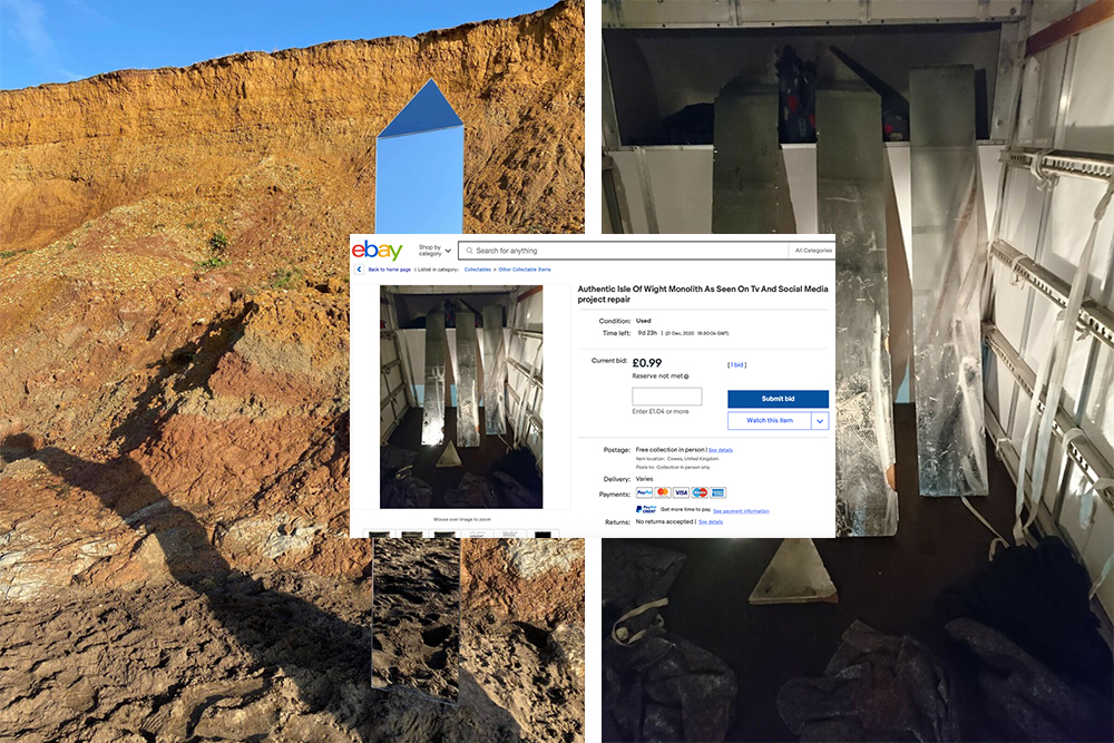 BIDS START AT 99P – ISLE OF WIGHT MONOLITH LISTED ON EBAY