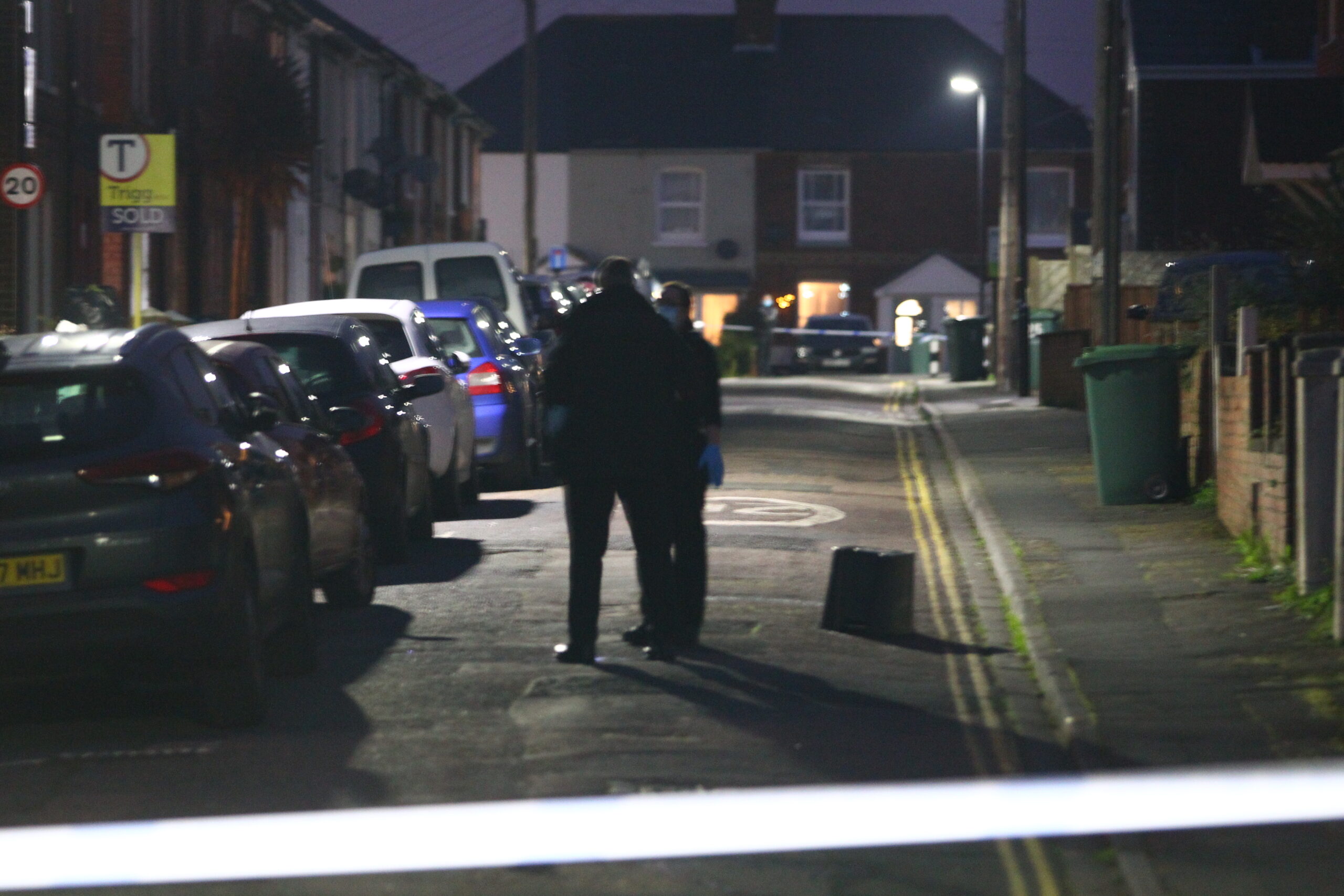 POLICE CORDON OFF ROAD IN NEWPORT AFTER EARLY EVENING INCIDENT