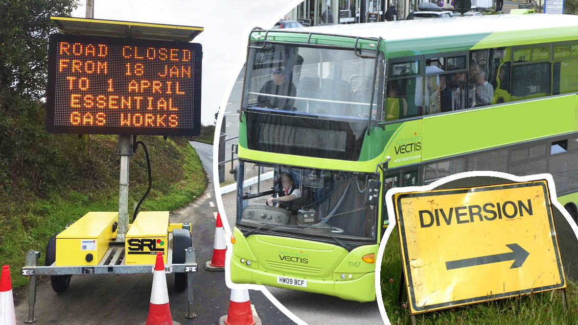 SOUTHERN VECTIS’ BUS ARRANGEMENTS DURING WROXALL’S GAS MAIN RENEWAL WORKS