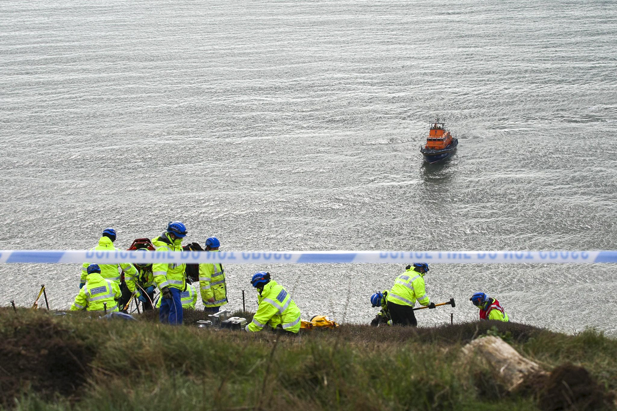 VAN PLUNGES OVER THE CLIFF NEAR FRESHWATER