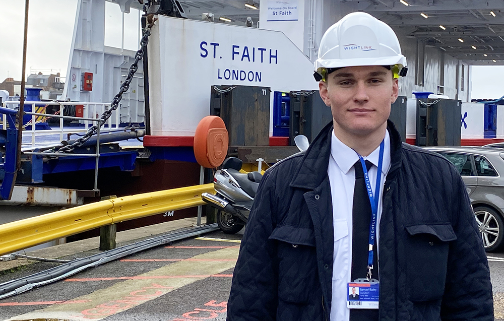 OFFICER CADET JOINS WIGHTLINK FOR TASTE OF LIFE AT SEA