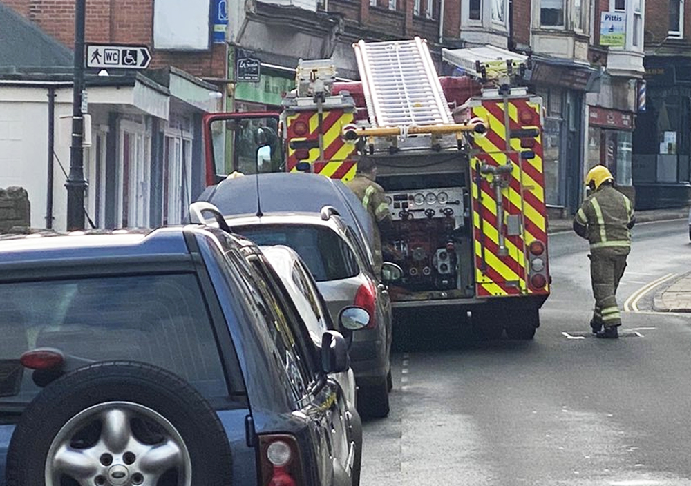 HIGH STREET IN SANDOWN BLOCKED BY CAR FIRE