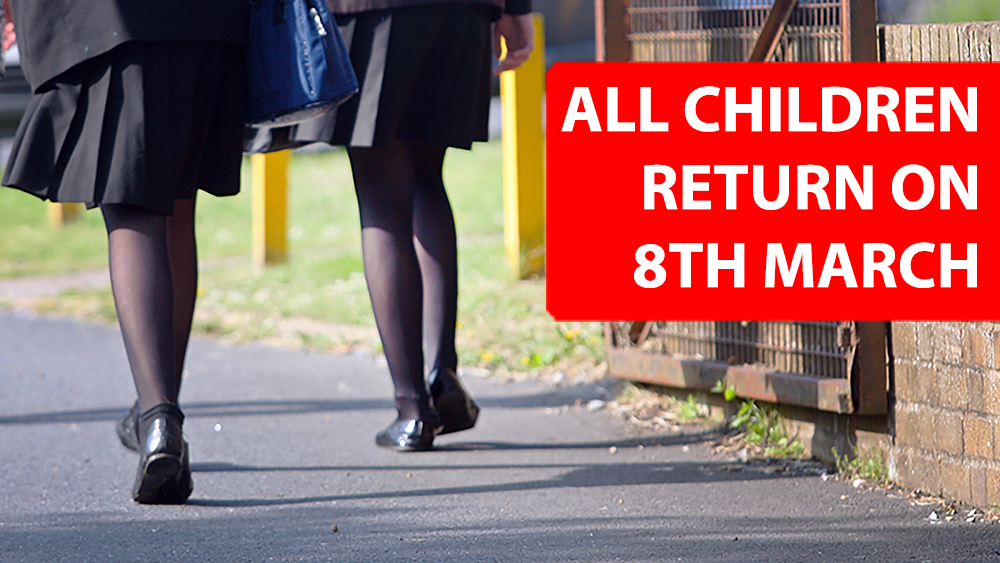 SCHOOLS TO RE-OPEN IN 2 WEEKS’ TIME FOR ALL CHILDREN