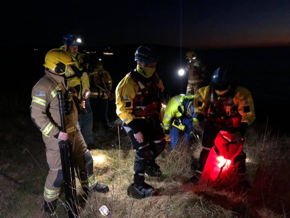 WOMEN RESCUED FROM MUD AT BRAMBLES CHINE LANDSLIP