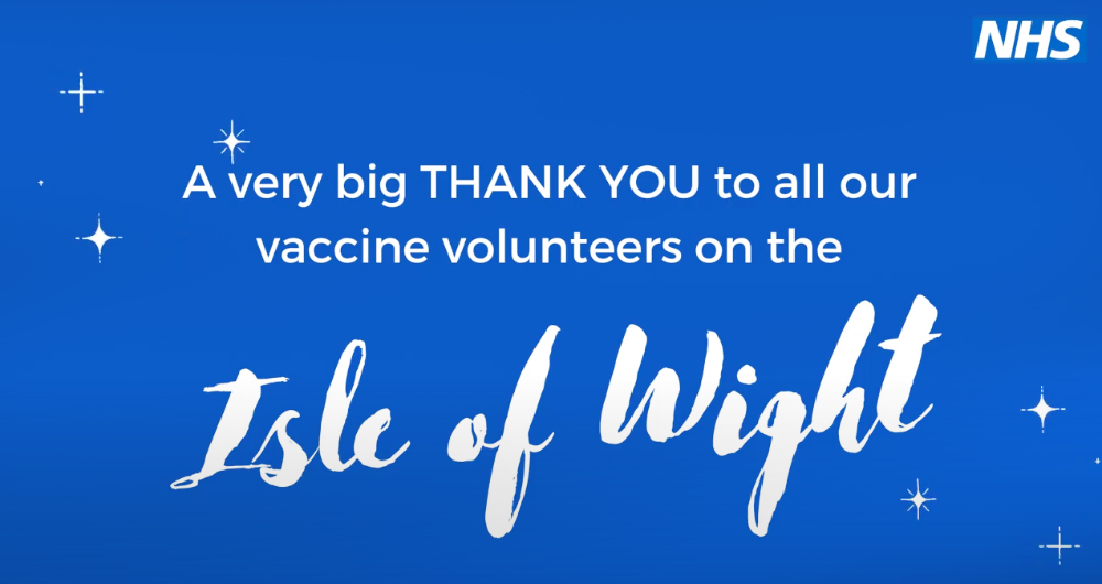 NHS SAYS THANK YOU TO ISLE OF WIGHT’S VACCINATION VOLUNTEERS